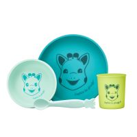 Sophie La Girafe Vulli Silicone Meal Set jedilni set Green 6m+