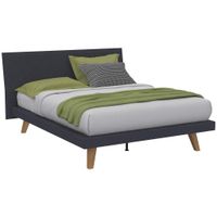 Livetastic ČALÚNENÁ POSTEĽ, 160/200 cm, antracitová, platinová, divoký dub