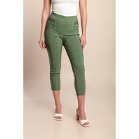 Plus Size Enge Caprihose, Oliv