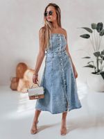 Farmer midi ruha övvel SUMMER SKY blue Dstreet