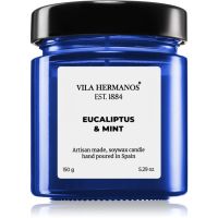 Vila Hermanos Apothecary Cobalt Blue Eucalyptus & Mint dišeča sveča 150 g