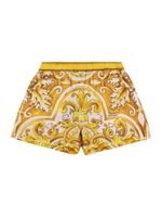 Maiolica Print Cotton Shorts