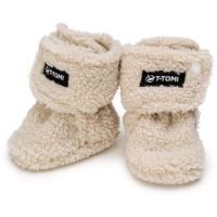 T-TOMI TEDDY Booties Cream babacipő 6-9 months 1 db