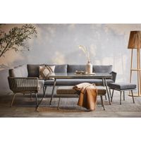 Ambia Garden JEDÁLENSKÁ TERASOVÁ SÚPRAVA 5-dielne, kov, plast, sklo, textil