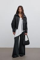 Estro: Czarna torebka damska typu shoulder bag z włoskiej skóry naturalnej Premium