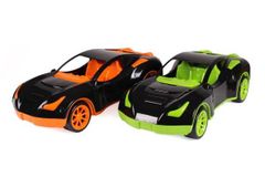 Auto športové plast 38x17cm na voľný chod 2 farby v sieťke