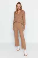 Trendyol Camel More Sustainable Soft Textured Knitwear Bottom-Top Set