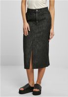 Women's midi denim skirt black washed