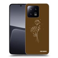 Silikónový čierny obal pre Xiaomi 13 - Brown flowers