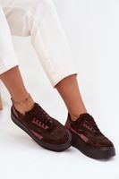 Sneakersy Damskie Z Naturalnego Zamszu Na Platformie Zazoo