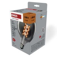 LED žárovka DECO SMOKED G125 / E27 / 4,5 W (19 W) / 180 lm / flame