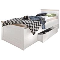 Carryhome POSTEĽ S ÚLOŽNÝM PRIESTOROM, 90/200 cm biela, farba hľuzovkového duba