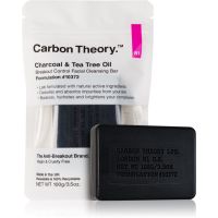 Carbon Theory Charcoal & Tea Tree Oil čistilno trdo milo za pomiritev kože 100 g