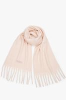 Estro: Mięsisty beżowy szalik damski z frędzlami