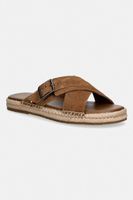 Tommy Hilfiger šľapky pánske semišové FLEX JUTTE BUCKLE SDE SANDAL