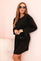 Kesi Włoski Dámská viskózová sukýnka Plus Size s kabelkou na řetízku černá