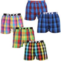 5PACK pánské trenky Styx sportovní guma vícebarevné (5B0123456) M