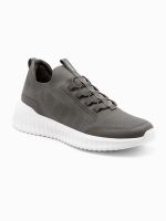 Ombre Męskie buty sneakersy wsuwane wykonane z lekkich materiałów - khaki