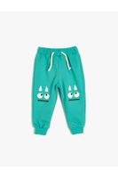 Koton Jogger Sweatpants with Waist Tie and Monster Print