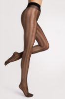 Vzorované silonky Fiore Raya 20 DEN Hnědo-černá 3-M
