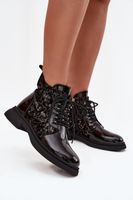 S. BARSKI Lakkozott női bokacsizma béléssel D&A