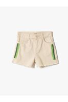 Koton Gabardine Shorts Cotton Embroidery Detailed.