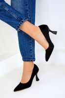 Soho Women's Black Suede Classic Heeled Shoes 16559