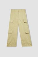 DEFACTO Girls' Wide Leg Cargo Wide Leg Cotton Trousers