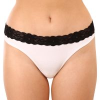 Women's thong Styx with lace white