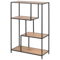 Dieter Knoll REGÁL, čierna, farba duba, oceľ, 77/114/34 cm