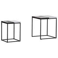 Landscape SADA PRÍRUČNÝCH STOLÍKOV, mangové drevo, čierna, biela