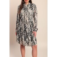 Bedrucktes Kleid In Übergröße, Beige