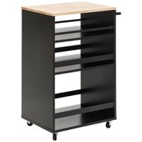 MID.YOU SERVÍROVACÍ VOZÍK, prírodná farba, čierna, 50/38/78 cm