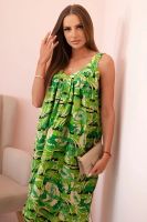 Kesi Włoski Women's dress with straps and a wide hem bright green