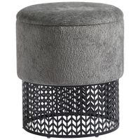 MID.YOU TABURETKA, kov, textil, kompozitné drevo, 40/44/40 cm