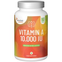 Vitamin A 10.000 IE hochdosiert als bioaktives Retinylacetat. 90 Kapseln. Hohe Bioverfügbarkeit. Vegan | Essentials Sensilab