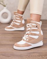 Resti Light brown Pamstinsa women's sporty boots on heels