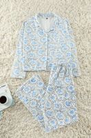 Trendyol Multicolored Cotton Floral Knitted Pajama Set