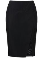 Viscose Twill High Rise Midi Skirt