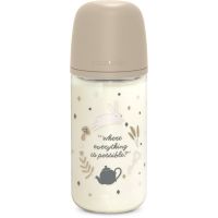 Suavinex Wonderland SX Pro Physiological Anti-Colic Glass skleněná kojenecká láhev M Medium Flow 3 m+ Cream 240 ml