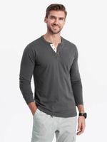 Ombre Clothing Henley Majica siva