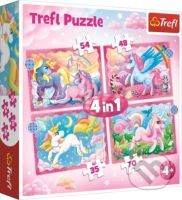 Jednorožci a kouzla 4v1 - puzzle z kategorie 15 - 60 dílků