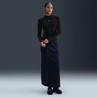 Nike Sportswear Chill Knit Wmns Slim Long-Sleeve Mock-Neck Tee Black - Dámske - Tričko Nike - Čierne - HV5027-011 - Veľkosť: L