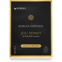 KORIKA Korean Heritage Jeju Honey & AHA-BHA Complex Cleansing Sheet Mask plátenná maska s čistiacim efektom 25 g