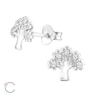 Olivie Strieborné náušnice so Swarovski kryštálmi STROM ŽIVOTA 0999