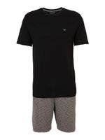 Emporio Armani Kratka pidžama  taupe siva / crna
