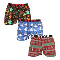 3PACK pánské trenky Styx art sportovní guma vícebarevné (3B16814) XL
