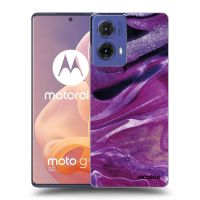 Silikónový čierny obal pre Motorola Moto G85 - Purple glitter