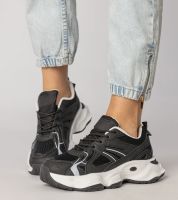 Gemre Czarne sneakersy sportowe na masywnej podeszwie Klarris