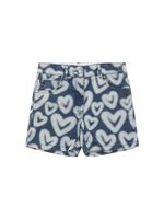Printed Cotton Denim Shorts